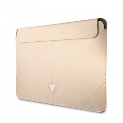Guess Notebook / Tablet Hülle 14 Saffiano Triangle Logo Gold