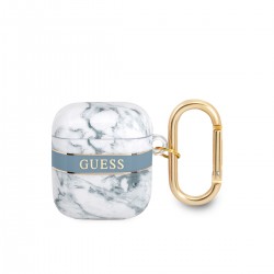 Guess AirPods 1 / 2 Case Cover Case Collection Marble Blue