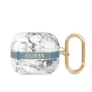 Guess AirPods 3 Case Cover Case Marble Blue Collection