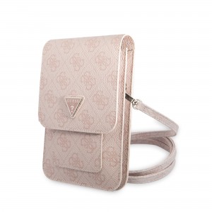 Guess Smartphone Bag 7" Wallet bag 4G Triangle Universal Pink