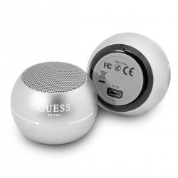 Guess Bluetooth Lautsprecher Speaker mini Silber 3W
