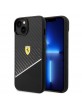 Ferrari iPhone 14 Case Cover Real Carbon Stripe Black