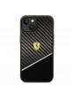 Ferrari iPhone 14 Hülle Case Cover Echt Carbon Stripe Schwarz