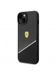 Ferrari iPhone 14 Plus Hülle Case Cover Echt Carbon Stripe Schwarz
