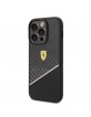 Ferrari iPhone 14 Pro Max Case Cover Real Carbon Stripe Black