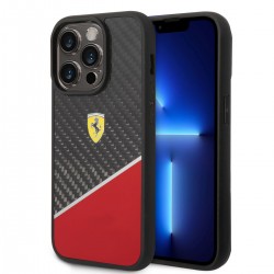 Ferrari iPhone 14 Pro Max case cover real carbon stripe black red