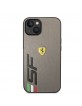 Ferrari iPhone 14, 15, 13 Hülle Case Cover Big SF Logo Grau
