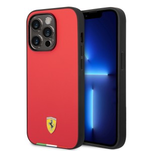 Ferrari iPhone 14 Pro Max Hülle Case Cover Italian Flag Line Rot