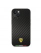 Ferrari iPhone 14 Hülle Case Cover Carbon Italian Flag Line Schwarz