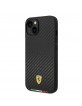 Ferrari iPhone 14 Case Cover Carbon Italian Flag Line Black