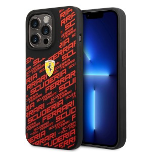 Ferrari iPhone 14 Pro Max Hülle Case Cover Silikon All Over Scuderia Schwarz