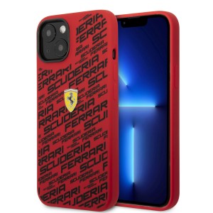 Ferrari iPhone 14 Case Cover Silicone All Over Scuderia Red