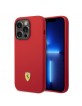 Ferrari iPhone 14 Pro Case Cover Silicone Metal Logo Red