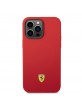 Ferrari iPhone 14 Pro Max Hülle Case Cover Silikon Logo Metal Rot