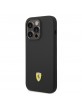 Ferrari iPhone 14 Pro Case Cover Silicone Logo Metal Black