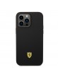 Ferrari iPhone 14 Pro Max Case Cover Silicone Logo Metal Black