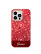 Guess iPhone 14 Pro Hülle Case Cover Bandana Paisley Rot