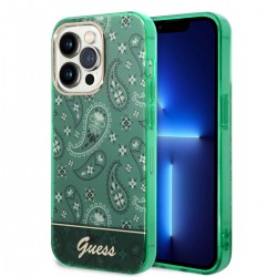 Guess iPhone 14 Pro Max Case Cover Bandana Paisley Green