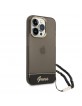 Guess iPhone 14 Pro Hülle Case Cover Translucent Stap Schwarz