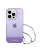 Guess iPhone 14 Pro Max Case Cover Translucent Stap Purple
