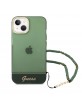 Guess iPhone 14 Hülle Case Cover Translucent Stap Grün