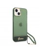 Guess iPhone 14 Plus Case Cover Translucent Stap Green