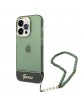 Guess iPhone 14 Pro Case Cover Translucent Stap Green