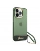 Guess iPhone 14 Pro Case Cover Translucent Stap Green