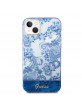 Guess iPhone 14 Plus Hülle Case Cover Porcelain Collection Blau