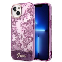 Guess iPhone 14 Case Cover Porcelain Collection Fuchsia