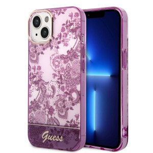 Guess iPhone 14 Plus Case Cover Porcelain Collection Fuchsia