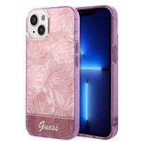 Guess iPhone 14 Plus Hülle Case Cover Jungle Kollektion Rosa