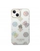 Guess iPhone 14 Hülle Case Cover Peony Glitter Weiß Transparent