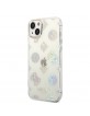 Guess iPhone 14 Plus Hülle Case Cover Peony Glitter Weiß Transparent