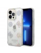 Guess iPhone 14 Pro Hülle Case Cover Peony Glitter Weiß Transparent