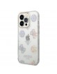 Guess iPhone 14 Pro Hülle Case Cover Peony Glitter Weiß Transparent