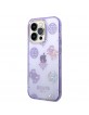 Guess iPhone 14 Pro Case Cover Peony Glitter Violet Purple