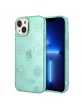 Guess iPhone 14 Case Cover Peony Glitter Green Turquoise