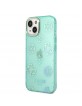 Guess iPhone 14 Hülle Case Cover Peony Glitter Grün Turquoise
