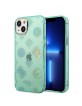 Guess iPhone 14 Plus Hülle Case Cover Peony Glitter Grün Turquoise