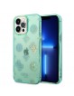 Guess iPhone 14 Pro Max Hülle Case Cover Peony Glitter Grün Turquoise