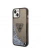 Guess iPhone 14 Plus Case Cover Glitter Palm Black Transparent
