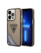 Guess iPhone 14 Pro Case Cover Glitter Palm Black Transparent