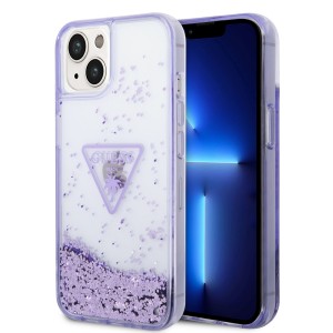 Guess iPhone 14 Hülle Case Cover Glitter Palm Violett Lila