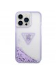 Guess iPhone 14 Pro Hülle Case Cover Glitter Palm Violett Lila