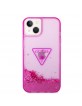 Guess iPhone 14 Plus Hülle Case Cover Glitter Palm Pink Fuchsia