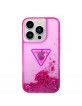 Guess iPhone 14 Pro Hülle Case Cover Glitter Palm Pink Fuchsia