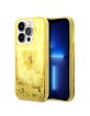 Guess iPhone 14 Pro Hülle Case Cover Glitter Palm Gold Gelb