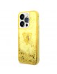 Guess iPhone 14 Pro Case Cover Glitter Palm Gold Yellow