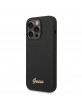 GUESS iPhone 14 Pro Case Cover Silicone Logo Vintage Black